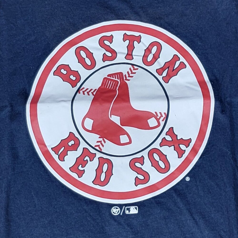NWT Women's '47 MLB Red Sox Circle Logo Scoop Neck Navy Short Sleeve Tee - M - Picture 4 of 7